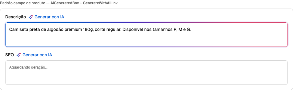 Caja con borde gradiente que envuelve contenido generado por IA