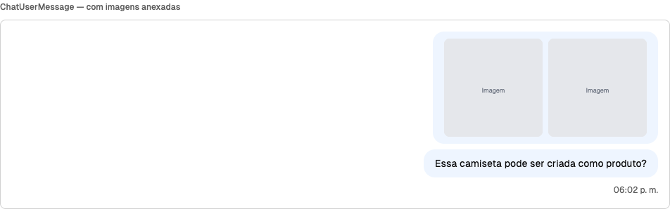 UI del chat del agente: avatar, mensajes, historial, input, welcome screen