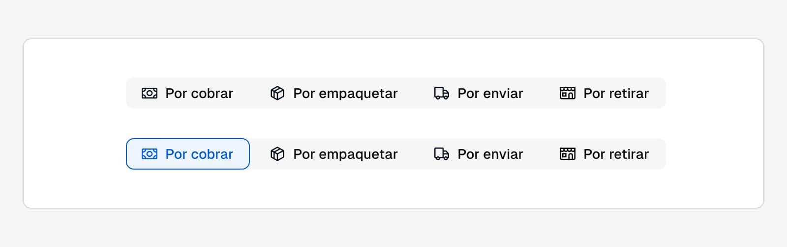Variantes do Segmented Control