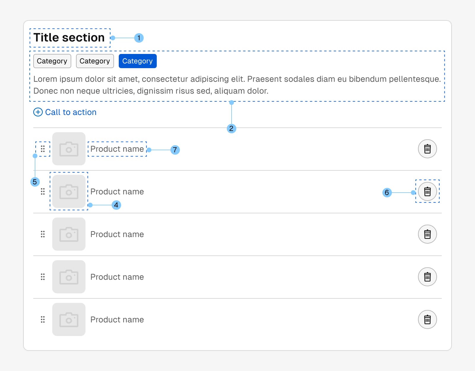Imagen del diagrama mostrando los componentes adicionales: radio buttons, link y icon button